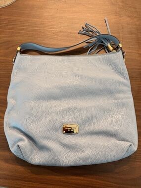 Michael Kors Powder Blue Pebbled Leather Shoulder Bag